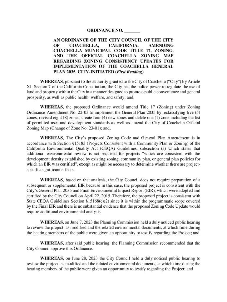 Fillable Online AND THE OFFICIAL COACHELLA ZONING MAP Fax Email Print