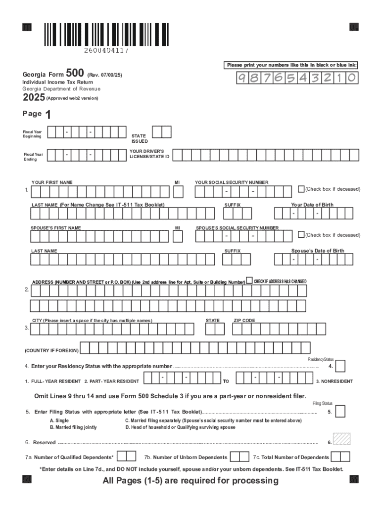 Print Blank Tax FormsDepartment of Revenue - Georgia Preview on Page 1