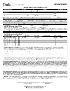 2026 Duke Open Enrollment Form