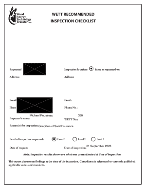 WETT Inspection Report