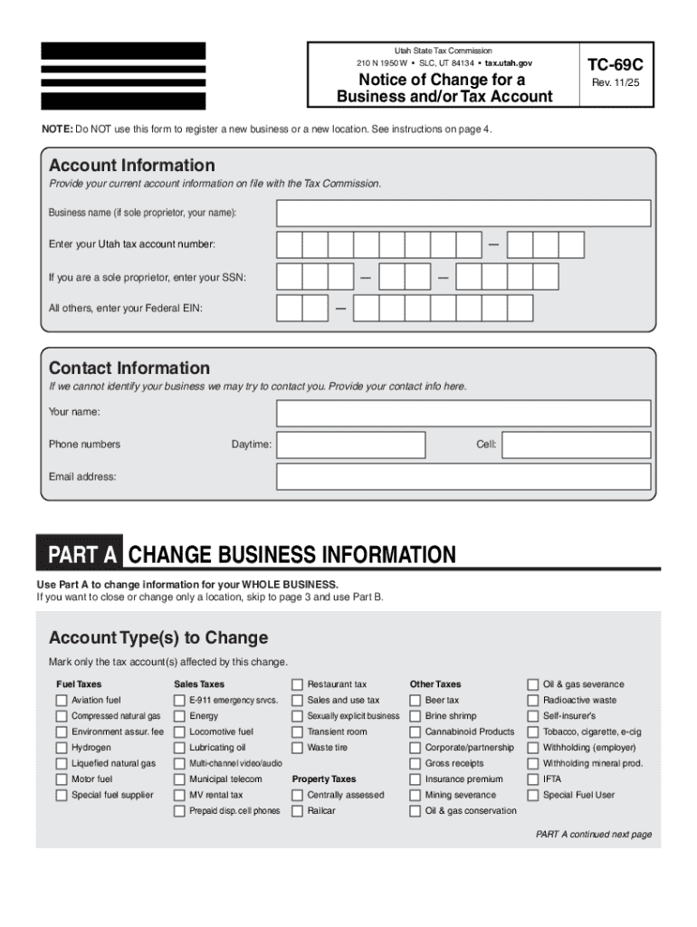 Fillable Online Tc 69c form - Utah State Tax Commission Preview on Page 1