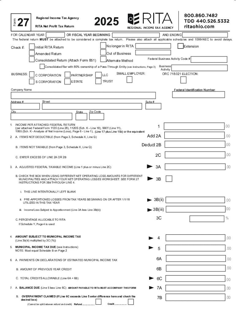 DOWNLOADABLE RITA INCOME TAX FORMS Preview on Page 1