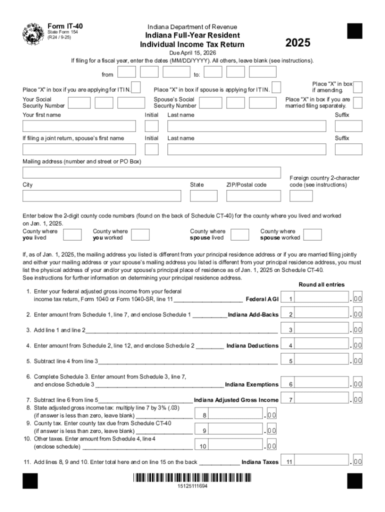Indiana Tax FormsState Free by Online Taxes at OLT Preview on Page 1