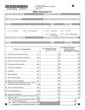 2025 Colorado K-1 Form