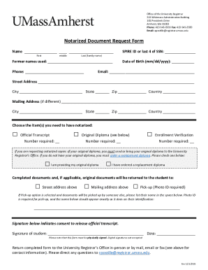 Notarized Document Request Form