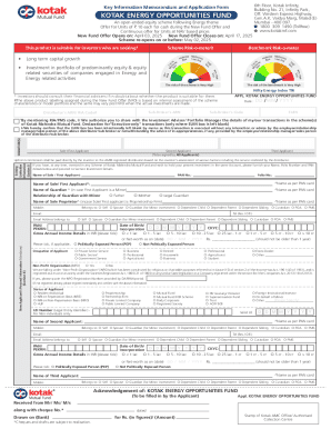 Kotak Energy Opportunities Fund Application Form