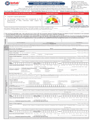 Kotak Nifty Chemicals ETF Application Form