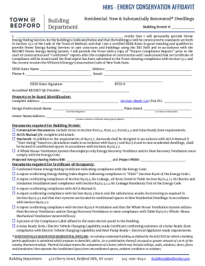 HERS Energy Conservation Affidavit