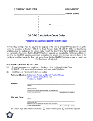 QILDRO Calculation Court Order