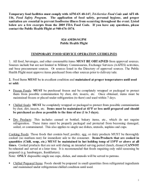 Temporary Food Service Operation Guidelines
