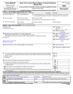 Form 5500-SF Annual Return/Report