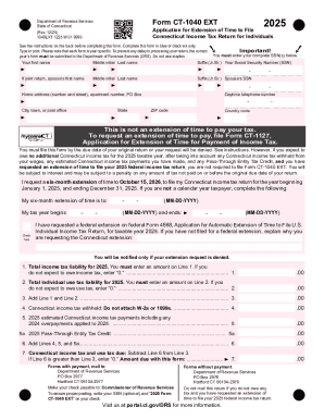 Connecticut Form CT-1040 EXT 2025