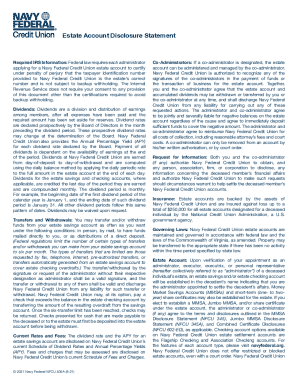 Estate Account Disclosure Statement