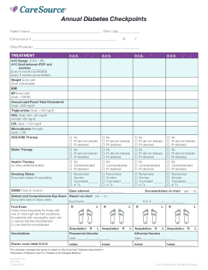 Diabetes Management Form