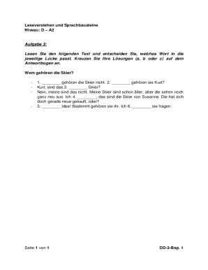 German Language Exercise Form