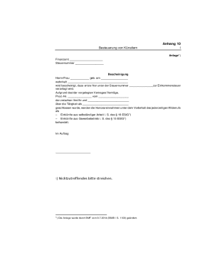 German Artist Tax Certification Form