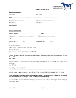 New Patient Form