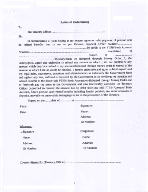 Letter of Undertaking for Pension Refund
