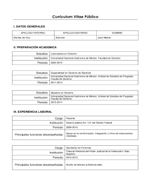 Public Curriculum Vitae