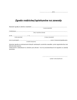 Parental Consent for Sports Competition