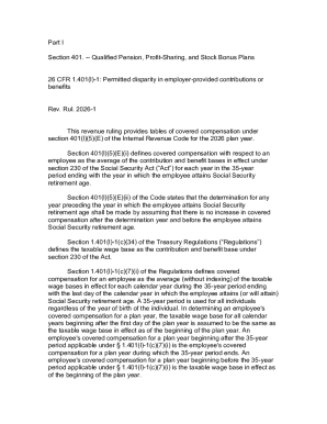 IRS 2026 Covered Compensation Tables