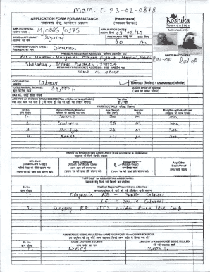 Healthcare Assistance Application Form
