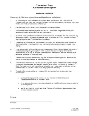 Timberland Bank Automated Payment Authorization