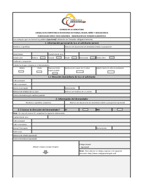Ecuador Family Court Petition Form