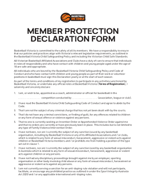 Member Protection Declaration Form