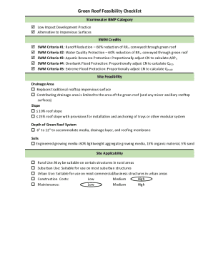 Green Roof Feasibility Checklist
