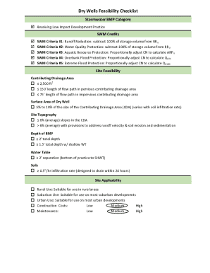 Dry Wells Feasibility Checklist