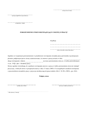 Polish Employment Termination Agreement