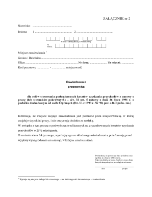Polish Employee Tax Deduction Declaration