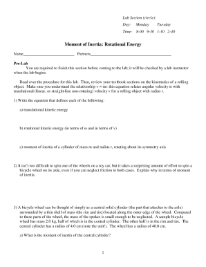 Physics Lab Pre-Lab Form