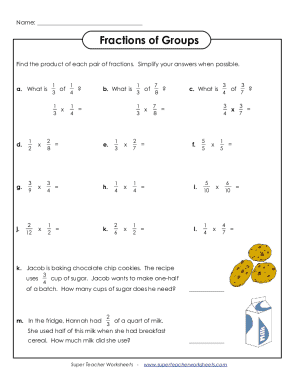 Math Worksheet Fractions of Groups