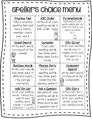 Spelling Practice Worksheet