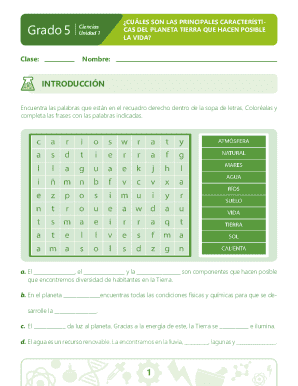 Grado 5 Ciencias Earth Life Conditions Worksheet