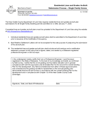 Residential Lines and Grades As-Built Plan