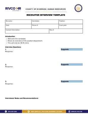 Recruiter Interview Template