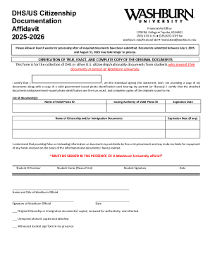 DHS Citizenship Documentation Affidavit