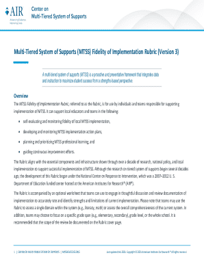 MTSS Fidelity of Implementation Rubric