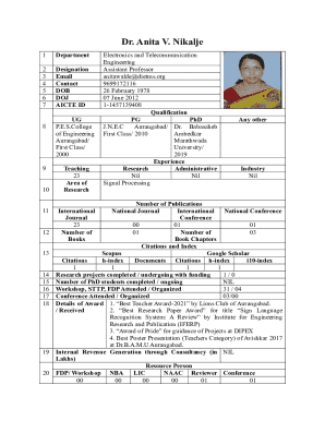 Academic Faculty Information Form