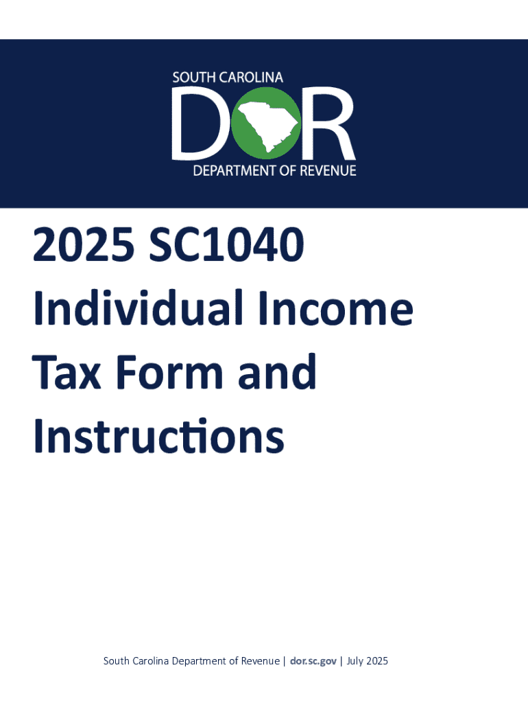 2025 SC1040 Individual Income Tax Form and Instructions Preview on Page 1