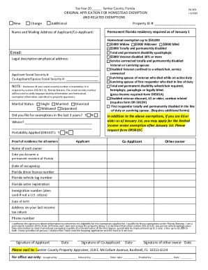 Florida Homestead Exemption Application