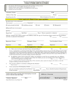 Volunteer Service Form