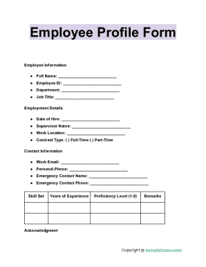 Employee Profile Form