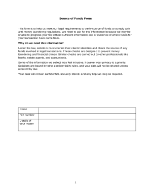 Source of Funds Form