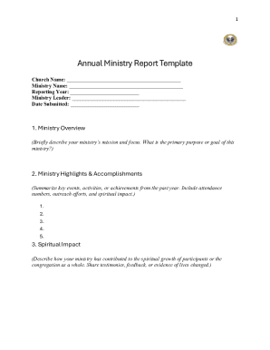 Annual Ministry Report Template