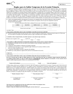 Early Dismissal Request Form