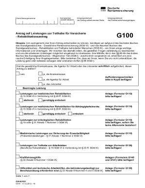 Rehabilitationsantrag G100